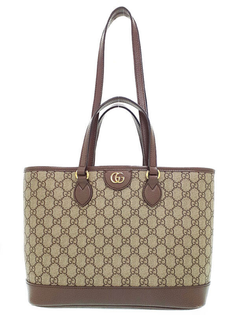 Gucci Ophidia GG Tote Bag beige ebony GG Supreme canvas brown leather